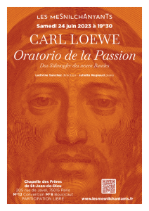 Oratorio de la Passion (Das Sühnopfer des neuen Bundes) de Carl Loewe, accompagné au piano